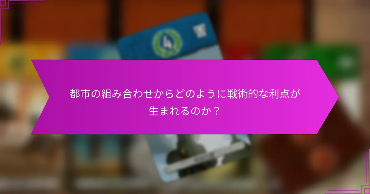 都市の組み合わせからどのように戦術的な利点が生まれるのか？