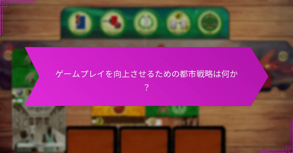 ゲームプレイを向上させるための都市戦略は何か？