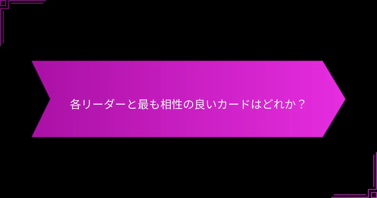 各リーダーと最も相性の良いカードはどれか？