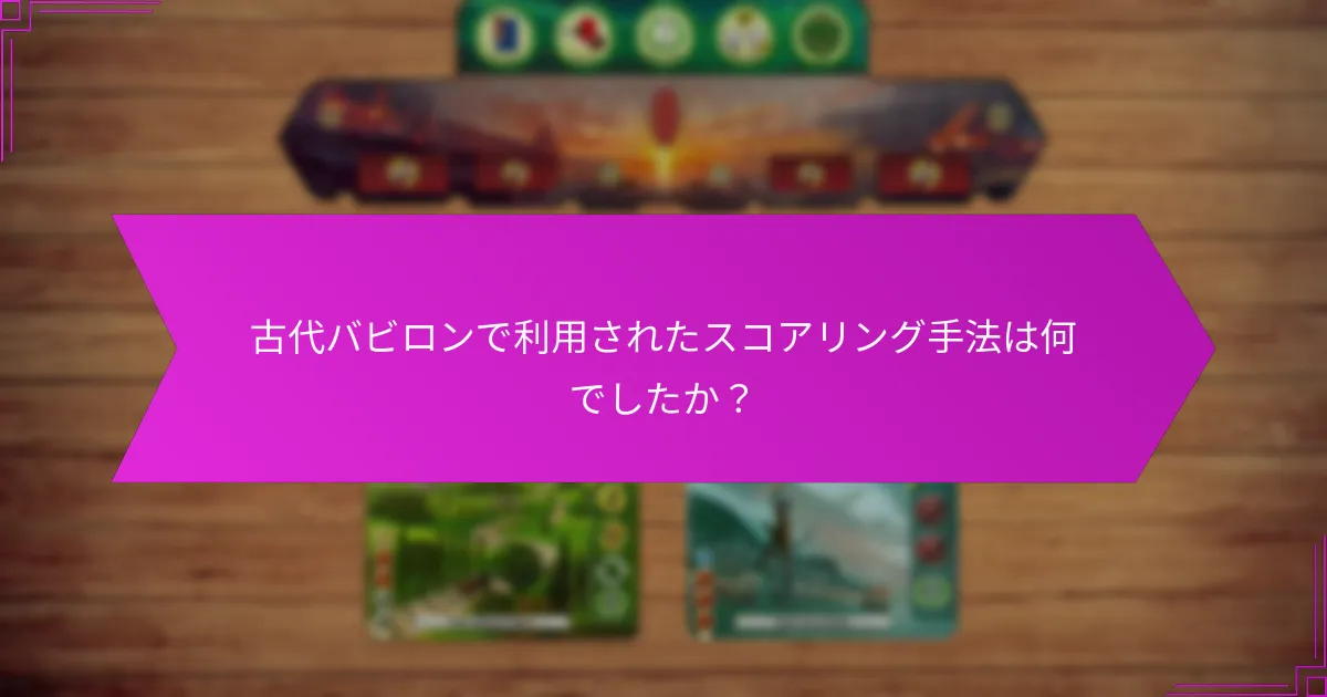 古代バビロンで利用されたスコアリング手法は何でしたか？