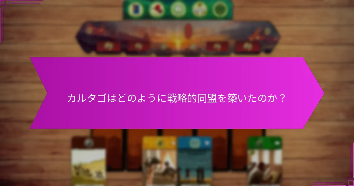 カルタゴはどのように戦略的同盟を築いたのか？