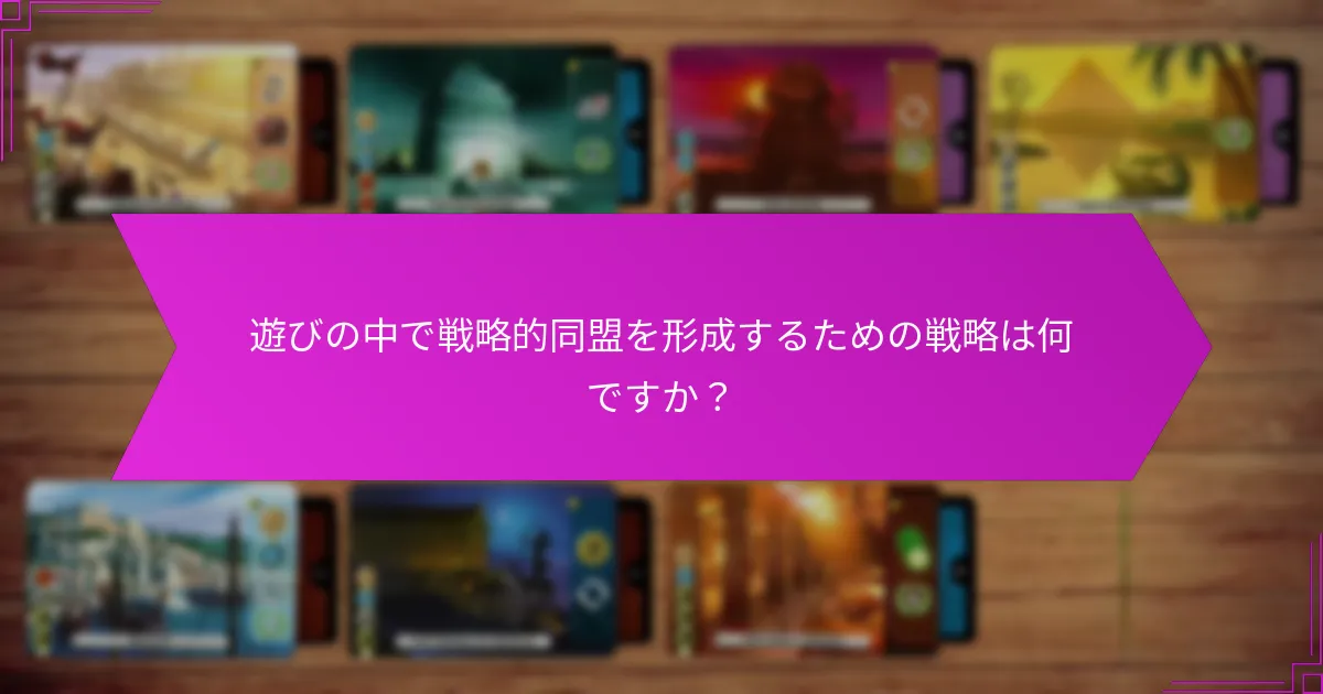 遊びの中で戦略的同盟を形成するための戦略は何ですか？